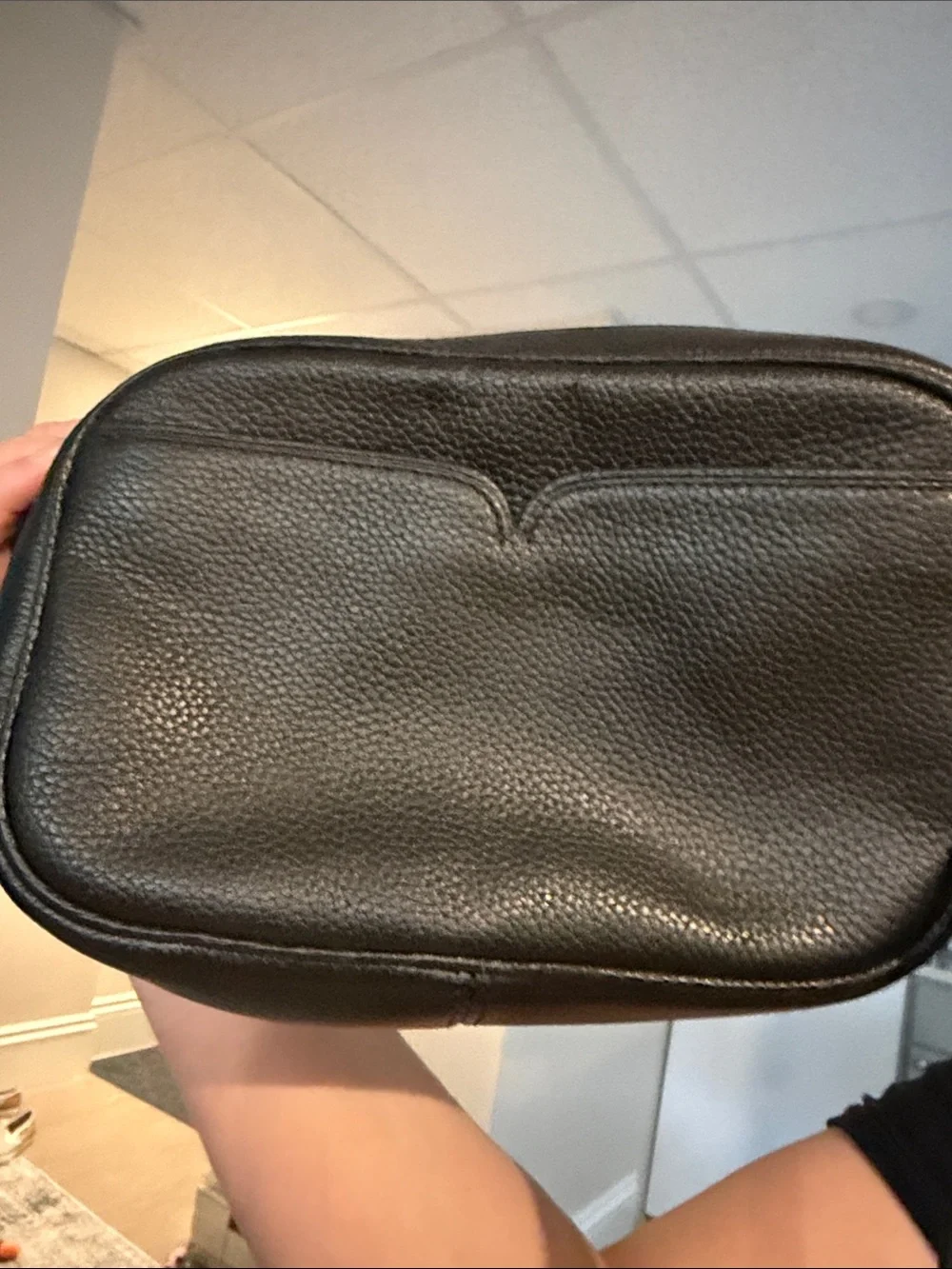 kate spade black leather shoulder/crossbody pouch